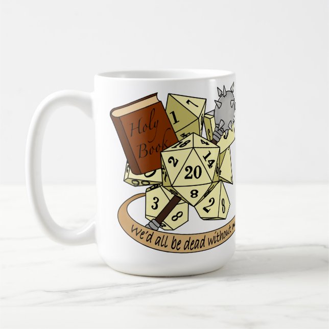 Caneca De Café Cleric Dice Design (Esquerda)