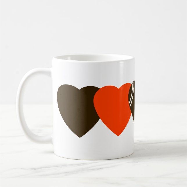 Caneca De Café Cleveland Browns Futebol Heart Design (Esquerda)
