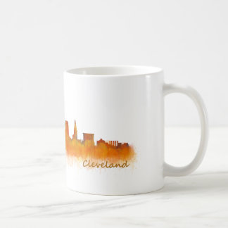 Caneca De Café cleveland city US skyline watercolor