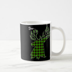 Caneca De Café Clic Verde e Preto Natal Xadrez Búfalo Cervo