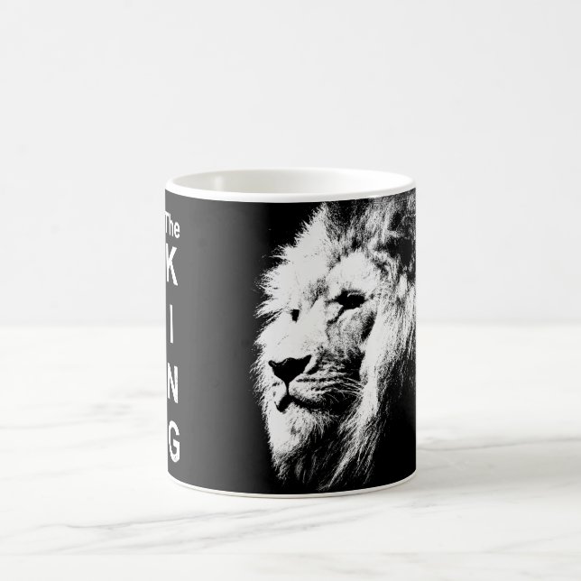 Caneca De Café Cliente Animais Lion Face King Elegante Modelo (Centro)