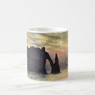 Caneca De Café Cliff Etretat, Sunset de Claude Monet
