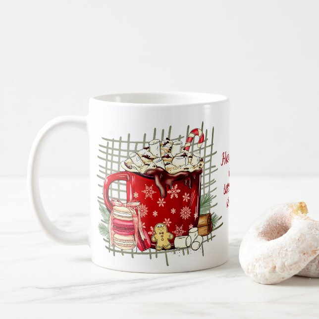 Caneca De Café Clima de Chocolate Quente (Com Donut)