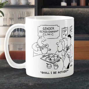 Caneca De Café Clínica de Reatribuição de Gênero Cartoon.