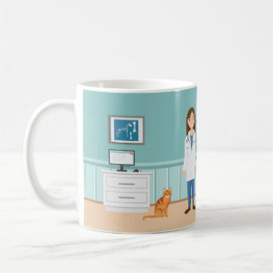 Caneca De Café Clínica Veterinária Médica Veterinária Mulher Nome