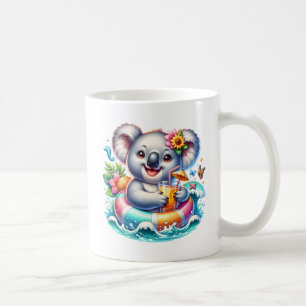 Caneca De Café Clipart de Sublimação de Coala de Verão