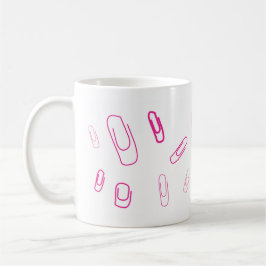 Caneca De Café clipe de papel rosa design retrô