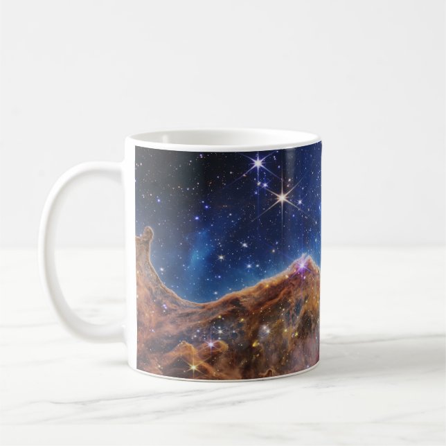 Caneca De Café Clipes Cósmicos do Telescópio Espacial JWST James  (Esquerda)