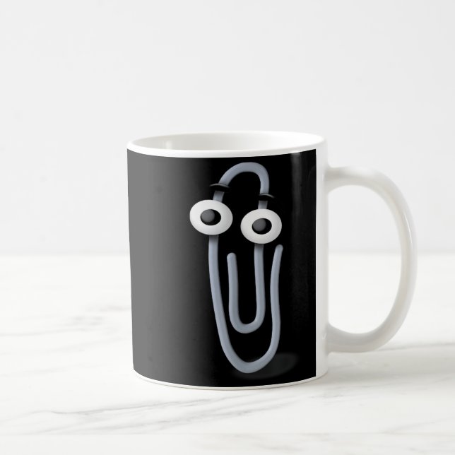 Caneca De Café Clippy Paper Clip Funny Meme Page Note  (Direita)