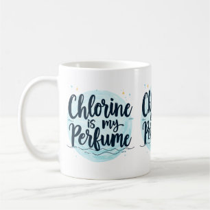 Caneca De Café Cloro É Meu Perfume Citação Divertida de Natação