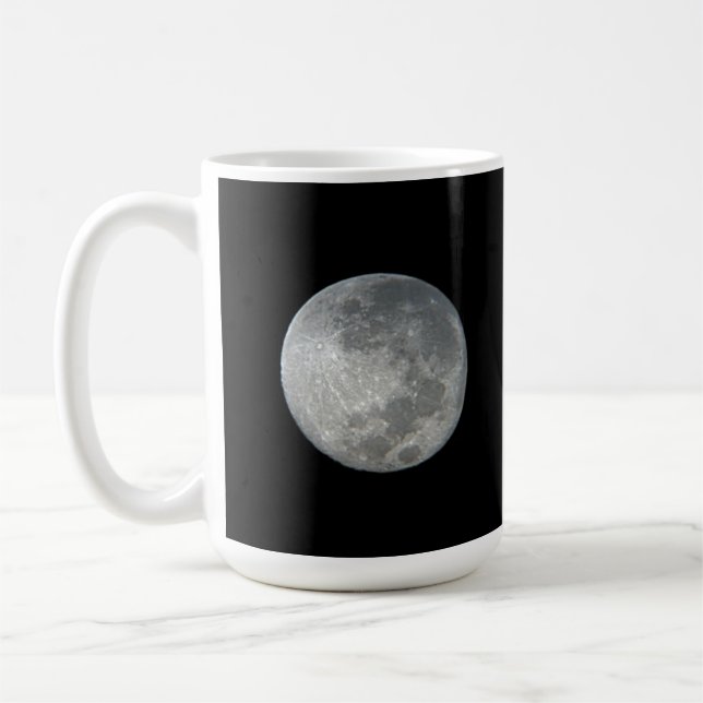Caneca De Café Close-Up Lua Cheia no Céu Noturno. Fotografia (Esquerda)