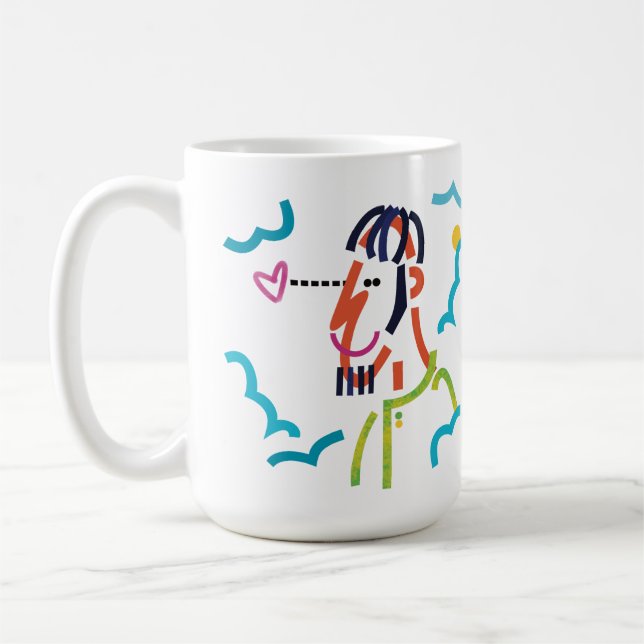 Caneca De Café Cloud 9 Abstrato Modern Art Illustration Mug (Esquerda)