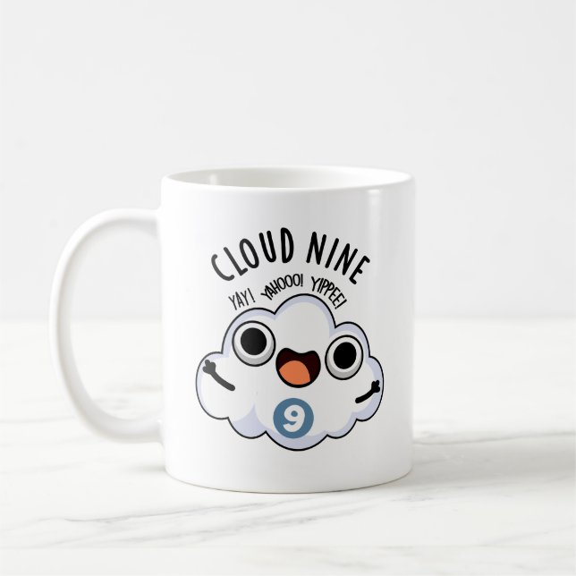 Caneca De Café Cloud Nine Funny Weather Pun (Esquerda)