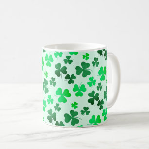 Caneca De Café Clover Shamrock Dia de São Patrício verde irland