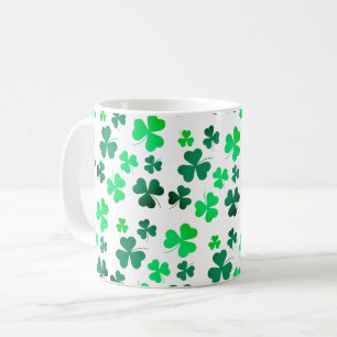 Caneca De Café Clover Shamrock Dia de São Patrício verde irland
