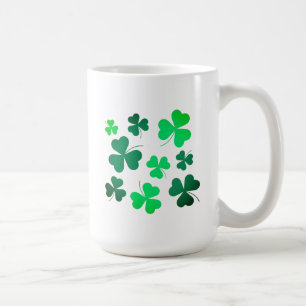 Caneca De Café Clover Shamrock Dia de São Patrício verde irland