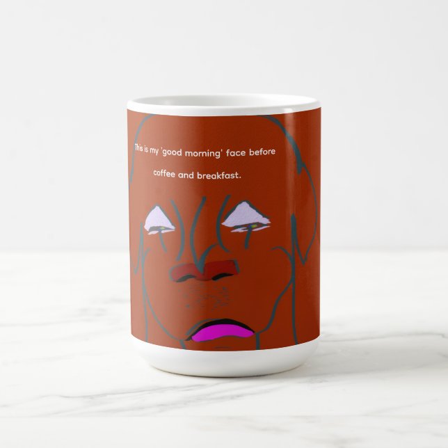 Caneca De Café Clown-Faced Dog Cartoon Sketch (Centro)
