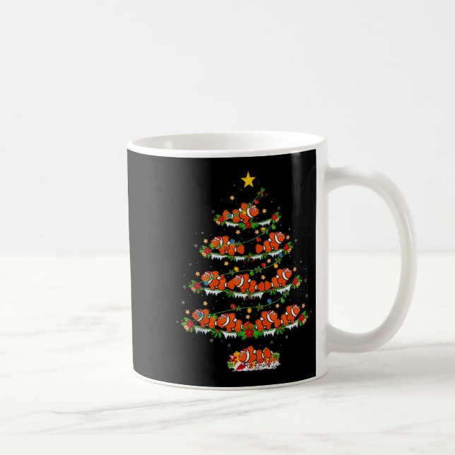 Caneca De Café Clown Fish Christmas Tree Lights Funny Clown Fish  (Direita)