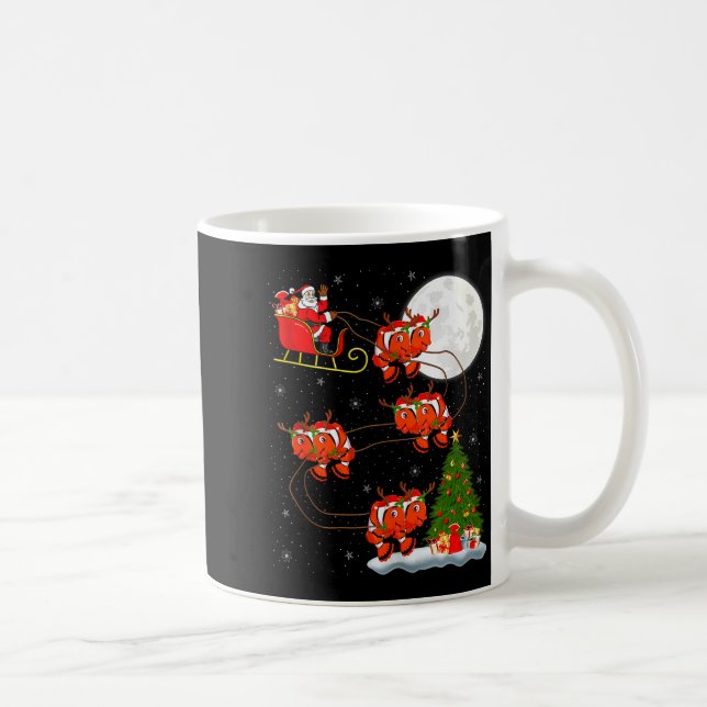 Caneca De Café Clown Fish Santa Sleigh Flying Funny Magical Chris (Direita)