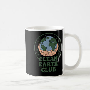 Caneca De Café Clube da terra limpa - distintivo ambiental eco ki