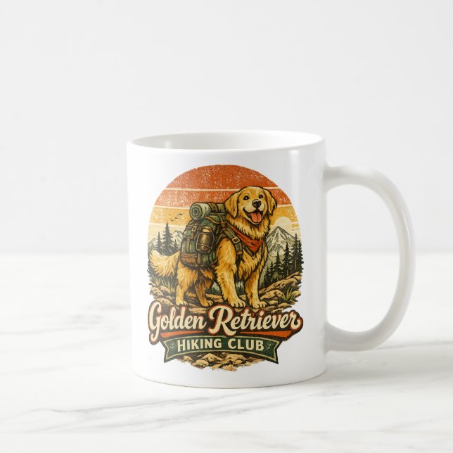 Caneca De Café Clube de Caminhada do Golden Retriever (Direita)