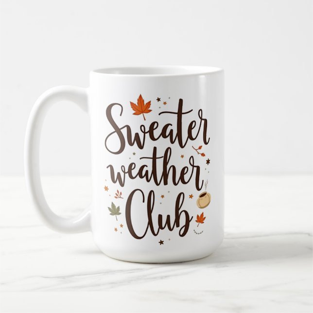 Caneca De Café Clube de Clima de Suéter Personalizado (Esquerda)