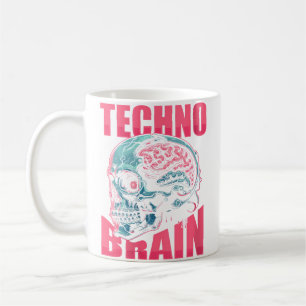 Caneca De Café Clube de Crânio Techno Clubbing Hardtekk Raver Ele