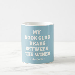 Caneca De Café Clube de Leitura Divertido Citação Azul Personaliz