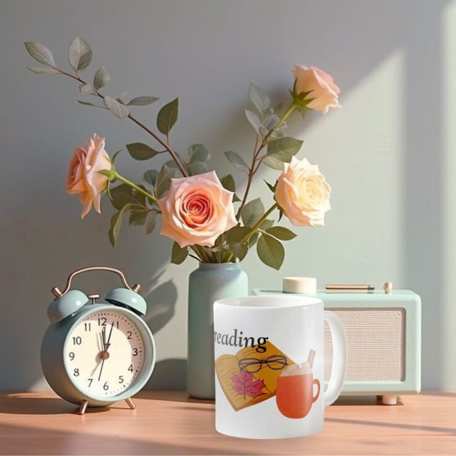 Caneca De Café Clube de Livro com vidro e café, Coffee Mug (Criador carregado)