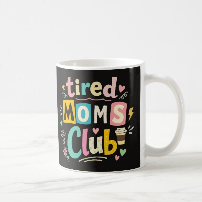 Caneca De Café Clube de Mães Cansadas Café Humor de Mãe (Direita)