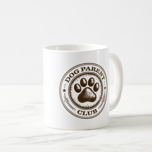 Caneca De Café Clube de Pais de Cachorro, Orgulhosamente Leal & A (Frente Esquerda)