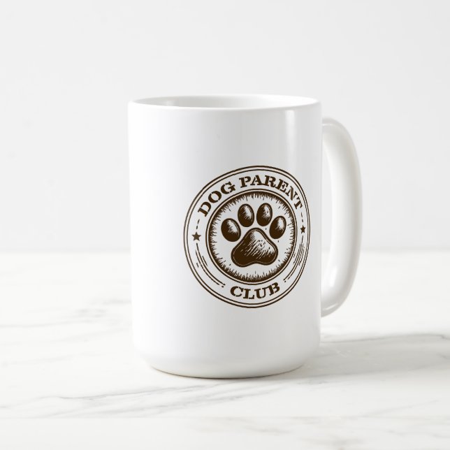 Caneca De Café Clube de Pais de Cachorro, Orgulhosamente Leal e A (Frente Esquerda)