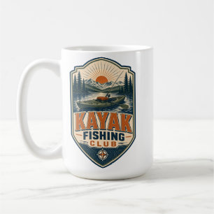 Caneca De Café Clube de Pesca de Caiaque - Pesca ao Ar Livre Vint