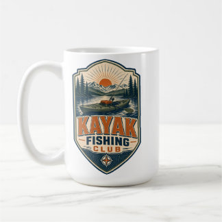 Caneca De Café Clube de Pesca de Caiaque - Pesca ao Ar Livre Vint