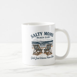 Caneca De Café Clube de Praia Salty Moms Férias de Verão Férias n