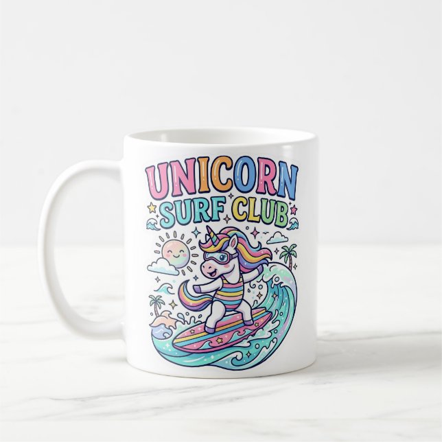 Caneca De Café Clube de Surfe Unicórnio (Esquerda)