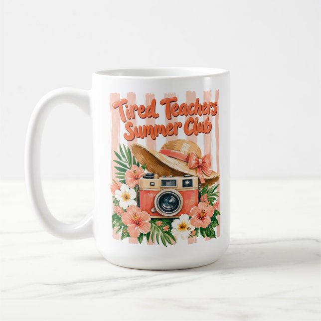 CANECA DE CAFÉ CLUBE DE VERÃO DE PROFESSORES CANSAÇADOS LARANJA (Esquerda)
