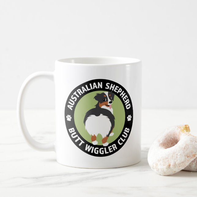 Caneca De Café Clube de Wiggler do Bumbum Shepherd Australiano (Com Donut)