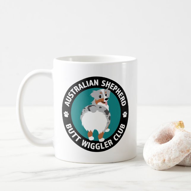 Caneca De Café Clube de Wigglers de Bumbum Shepherd Australiano (Com Donut)