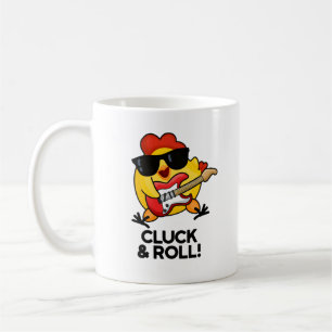 Caneca De Café Cluck and Roll Funny Rock n Roll Chicken Pun