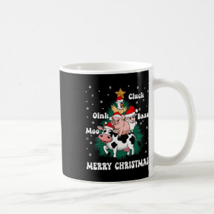 Caneca De Café Cluck Oink Baa Moo Fazenda Árvore de Natal Merr