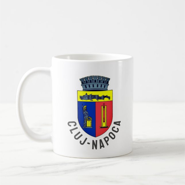 Caneca De Café Cluj-Napoca casaco de armas, Romênia (Esquerda)