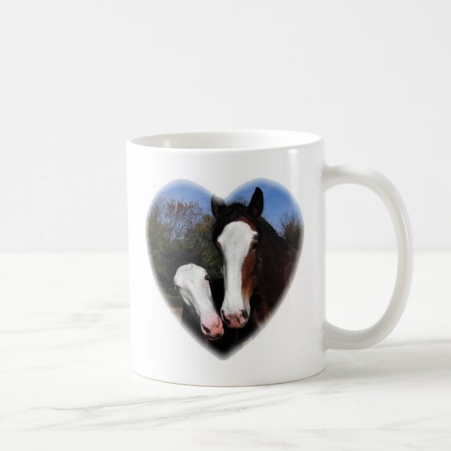 Caneca De Café Clydesdales no coração (Direita)