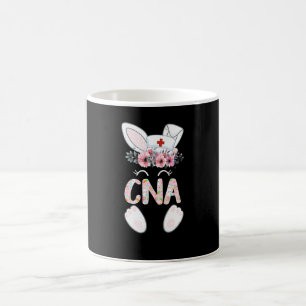 Caneca De Café Cna Enfermeira Floral de Páscoa Bunny