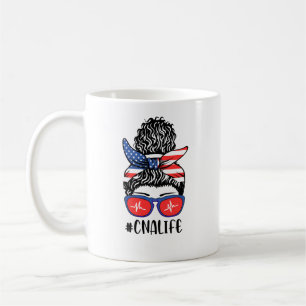 Caneca De Café CNA Life Messy Bun CnaLife - Presente para enferme