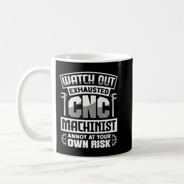 Caneca De Café Cnc Machinist Metalworker Machine Observar Prem (Esquerda)