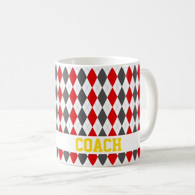 Caneca De Café CoACH Argyle Diamantes da Equipe Esportiva Diversã (Frente Esquerda)