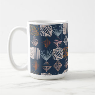 Caneca De Café Coágulo Tribal de Caribe Negrito: Azul Marinho, Bo