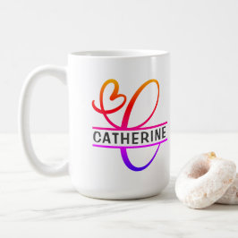 Caneca De Café Coágulos de café personalizados com monograma do c
