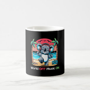Caneca De Café Coala Vibrando na Praia